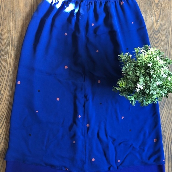 T. Babaton Quinn 100% Silk Skirt maxi slit blue purple XS - Picture 8 of 12